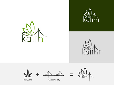 Kalihi Minimalist Marijuana Logo branding branding design bridge bridge logo colorful design dribbble gradient logo green logo high illustration leaf leaf logo logo marijuana logo minimalist vector