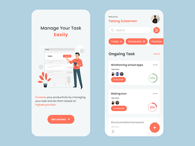 Easily Management App icon typography ui ux