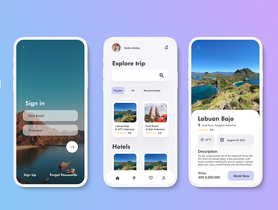 Travel App app design mobile ui uiux