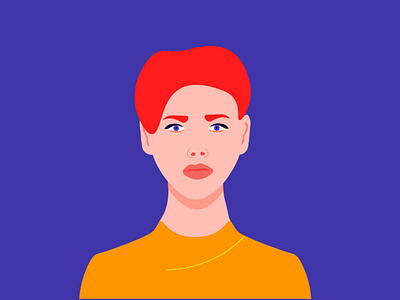 Woman red hair illustration