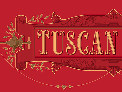 Tuscan Style alphabet font revival tuscan type