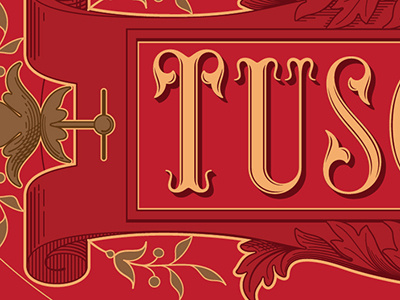 Tuscan Style detail alphabet font revival tuscan type