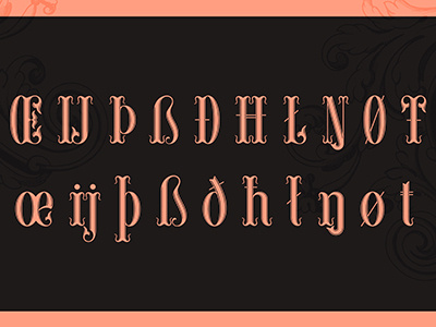 Tuscan Style type - ligatures alphabet font ligatures revival tuscan type