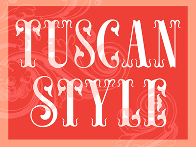Tuscan Style alphabet