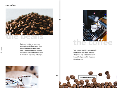 DailyUI Challenge 003 black coffee grid layout minimal white space