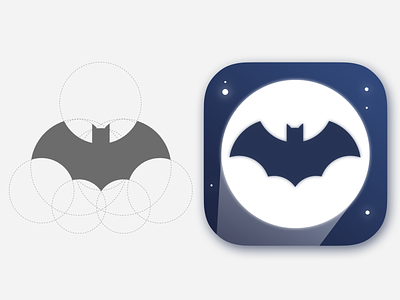 DailyUI Challenge 005 App Icon app app icon batman gotham city gradient icon night