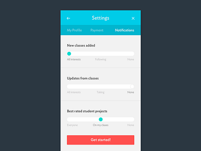 DailyUI Challenge 007 app interface mobile phone settings ui ux