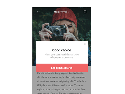 Dailyui 016 - Pop up article bookmark daily ui minimalist modal pop up ui ux