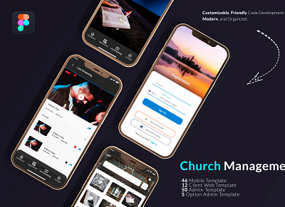 Church Management App app design figma figmadesign icon typography ui ux web website