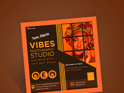 Photo studio Flyer design for VibesVisuals brand identity design flyer design graphic design illustration logo photography vector