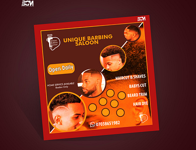 Barbing Saloon flyer barbershop barbingsaloonflyer brand identity branding design graphic design illustration logo marketting design vector illustration