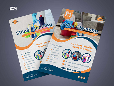 Flyer design for shine cleaning brand identity branding design graphic design vector illustration