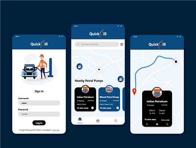 Petrol Pumps near you mobile app mobile ui petrol petroleum ui ui design uidesign