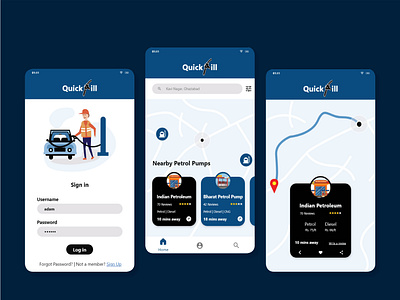 Petrol Pumps near you mobile app mobile ui petrol petroleum ui ui design uidesign