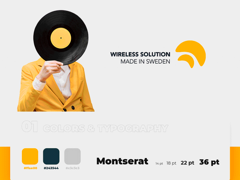 WIRELESS SOLUTION - Made in Sweden branding design dmx gold music redesign sweden ui ux webdesign website wireless yellow