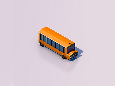 Isometric bus (4/9) 3d cinema4d city graphicdesign icon isometric map shop store street town