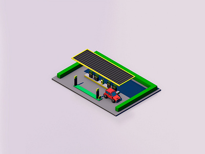 Isometric Gas Station (9/9) 3d cinema4d city graphicdesign icon isometric map shop store street town