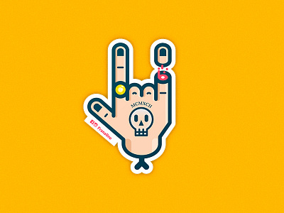 Sticker idea 🤘 (2/3) badge design flat graphic icon illustration illustrator logo skull sticker vector