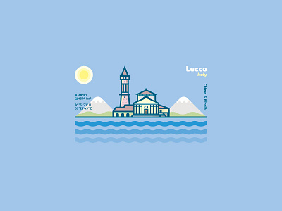 Lecco - Cities of Lake (2/3) badge design donut flat graphic icon illustration illustrator logo sticker vector