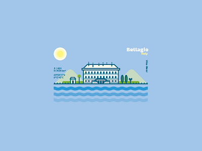 Bellagio - Cities of Lake (3/3) badge design donut flat graphic icon illustration illustrator logo sticker vector