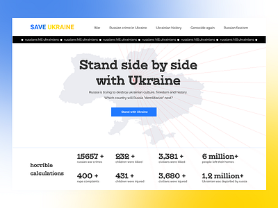 Stand with Ukraine design digital donate help illustration landing page logo search ui ukraine ux war web