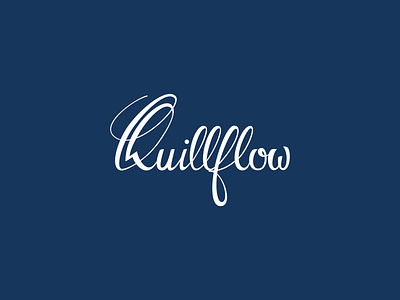 Quillflow design illustration logo typography
