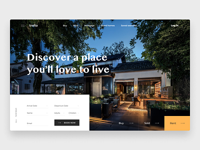 Landing page Trulia banner design typography ui ux web webdesign website