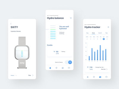 SIXTY-mobile app for hydro watch app design ui