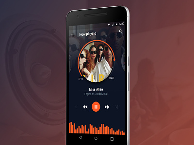 Music player - Daily UI #009 009 android app dailyui material music