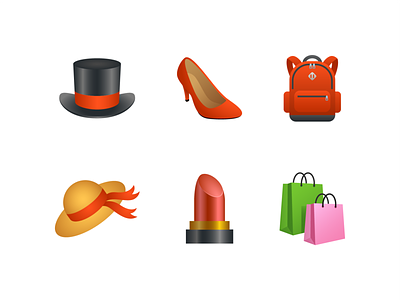 Emoji: Clothing 2 backpack cap clothing color design emoji hat icon illustration ui ux vector