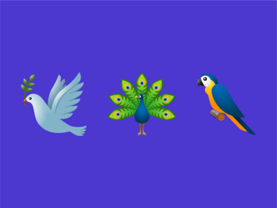 Birds emoji bird birds color design emoji icon icons illustration parrot peacock pigeon ui ux vector