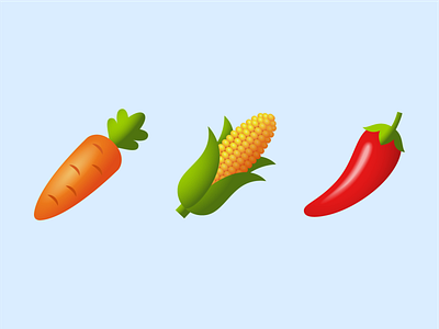 Emoji: vegetables carrot color corn design emoji icon illustration logo pepper ui ux vector vegetables