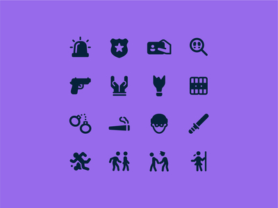 Fluent Systems Filled: Crime color crime design gun icon joint police prison thief ui ux vector weed