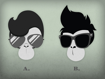 [WIP] Chimpster's Choice chimp head hipster identity logo monkey ray bans retro vector wayfarer