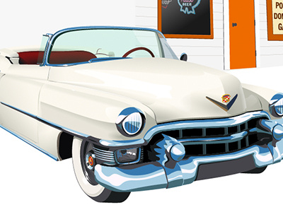 [WIP] 1954 Fleetwood Cadillac PT.2 cadillac car fleetwood gmc illustration poster progress shot vector wip