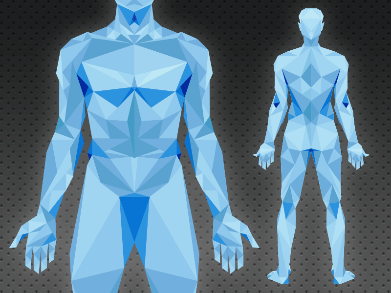 Ice Cold Pain anatomical anatomy body butts geometric ice low poly naked triangle vector