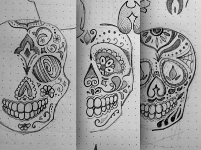 [WIP] Día de los Muertos - Skull Sketches curls de dia los muertos ornamentation sketch skull sugar