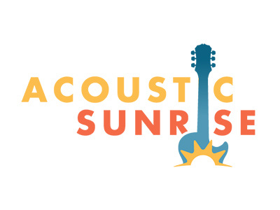 Acoustic Sunrise acoustic futura guitar instrument logo radio sun sunrise sunset typography