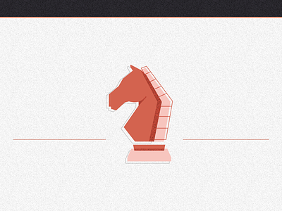 [WIP] An Off-Knight black branding bust chess clean fuzz grey horse icon illustration line modern noise orange stallion vector
