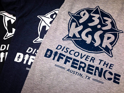 Discover The Difference austin custom kgsr music photo radio screenprint shirt tee tshirt type