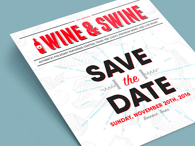 [WIP] Save The Date alcohol clean date eblast email mailer meat pig reminder save std wine