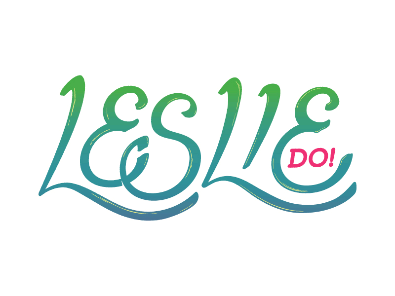[WIP] Coloring Leslie bright gradient hand leslie lettered logo logotype pink process script sunset wip