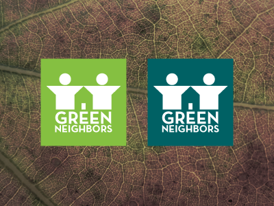 Green Neighbors Logo green house identity logo neighbor neutraface vector