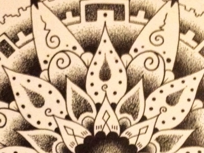 Moonflower art design dotwork drawing geometry illustration mandala moon pen and ink pointillism sacred geometry stippling