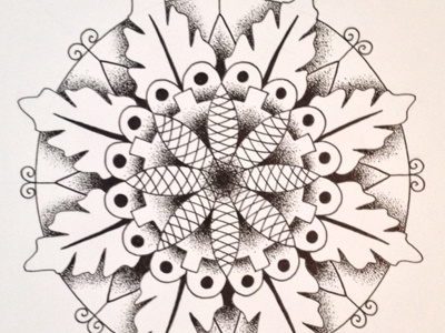 Rosette dotwork drawing geometry henna illustration mandala mendhi nature pointillism rosette stippling tattoo