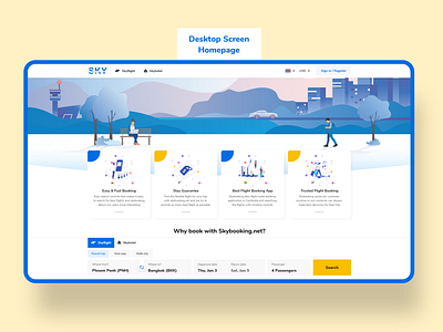 Skybooking.net Homepage app ui ux