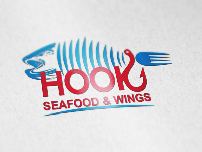 Hook Seafood and Wings logo brand identity branding business cards business logo company brand logo company logo logo logodesign typography vector