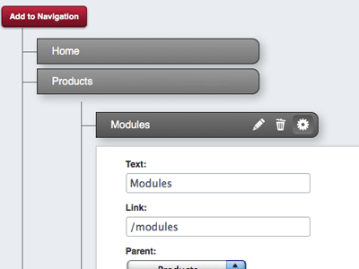 A quick look at the UI for hierarchy/nav module css3 hierarchy ui