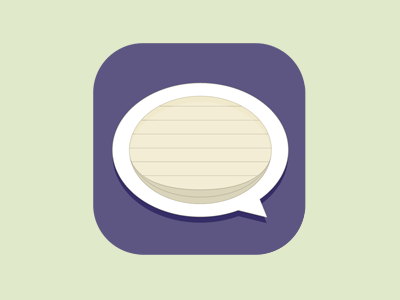 App Icon Concept app flat icon paper purple speech bubble
