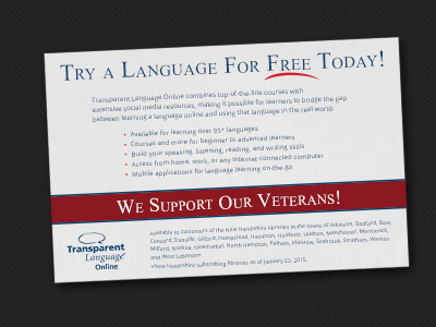 Learn a Language ad for our veterans. ad american print transparent language veteran